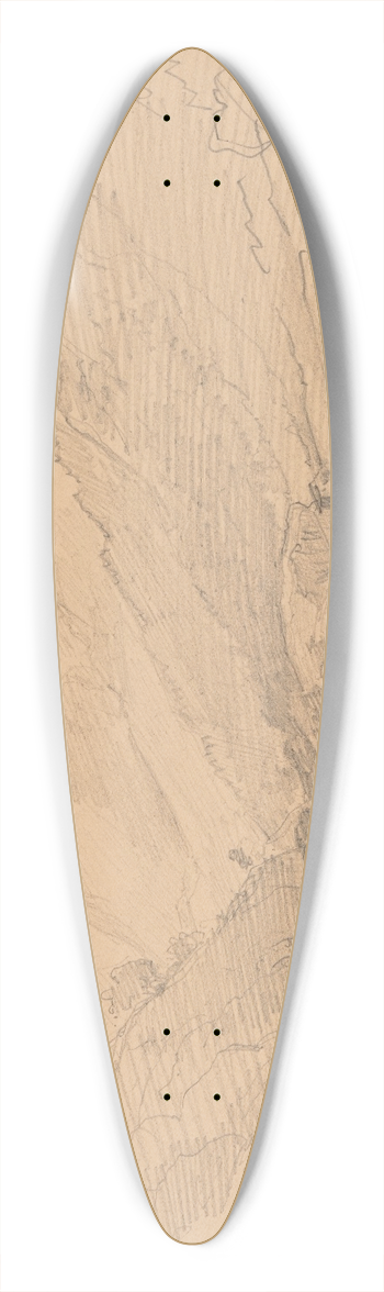 Jzef Simmler - Mountain landscape 39.3 inch art pintail longboard deck
