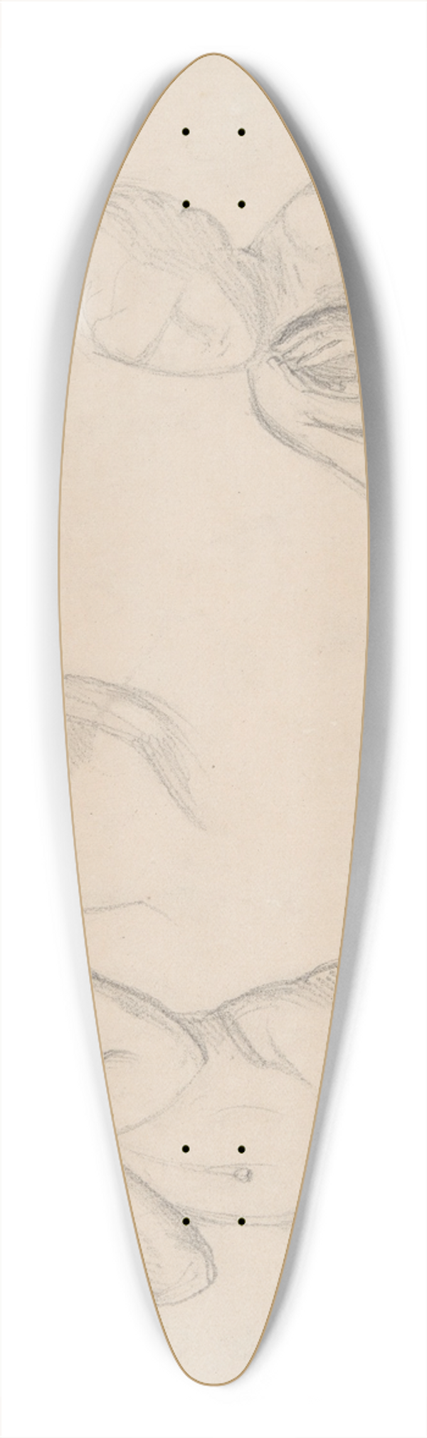 Jzef Simmler - Nude studies of boys for the figures of angels in the painting The Immaculate Conception of the Blessed Virgin Mary 39.3 inch art pintail longboard deck