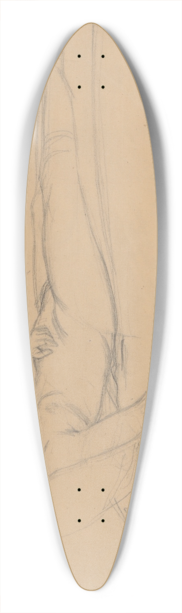Jzef Simmler - Nude study for the figure of Barbara in the painting Death of Barbara Radziwi 39.3 inch art pintail longboard deck