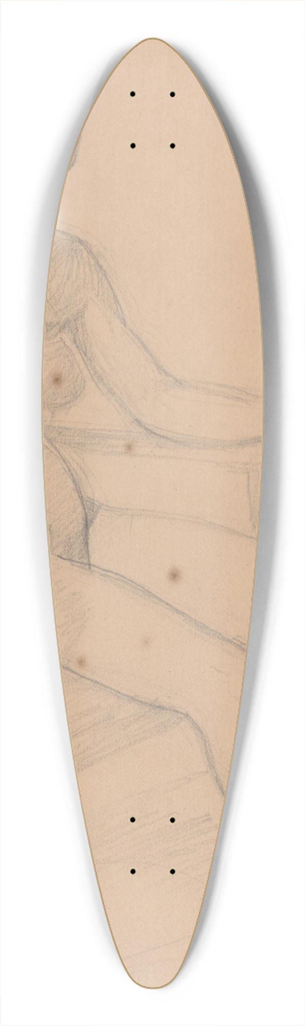 Jzef Simmler - Nude study of Queen Bona for the painting The Upbringing of Sigismund Augustus 39.3 inch art pintail longboard deck