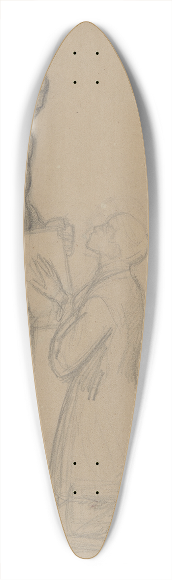 Jzef Simmler - Sketch of the figure of Queen Jadwiga and Jako of Tczyn for the painting Queen Jadwigas Oath 39.3 inch art pintail longboard deck