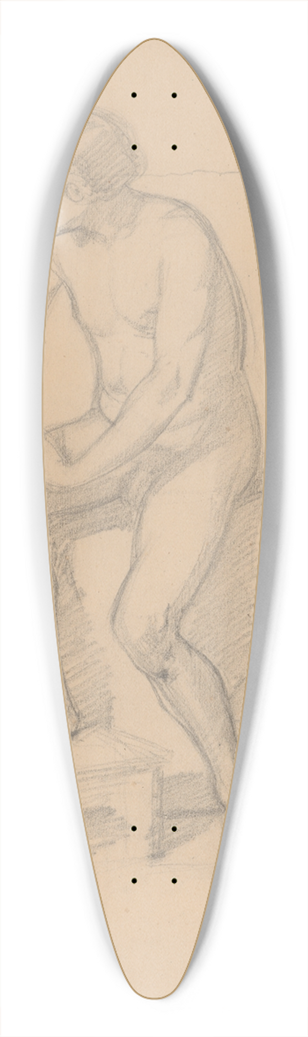 Jzef Simmler - Sketch of the king figure for the painting Death of Barbara Radziwi 39.3 inch art pintail longboard deck