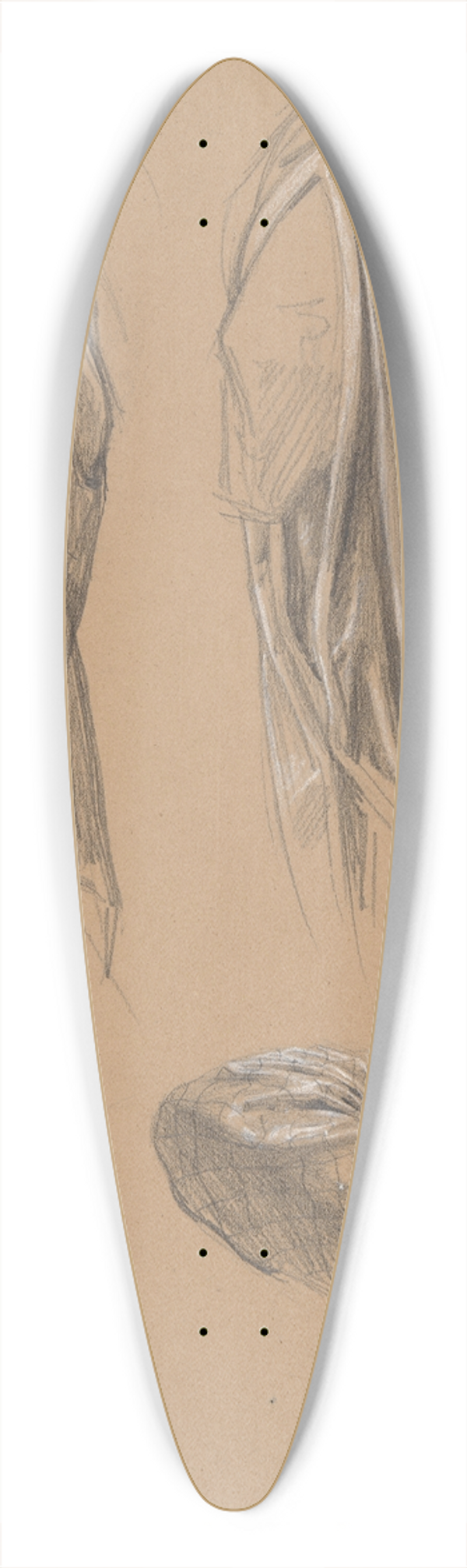 Jzef Simmler - Studies of the queens dress sleeves for the painting Queen Jadwigas Oath 39.3 inch art pintail longboard deck