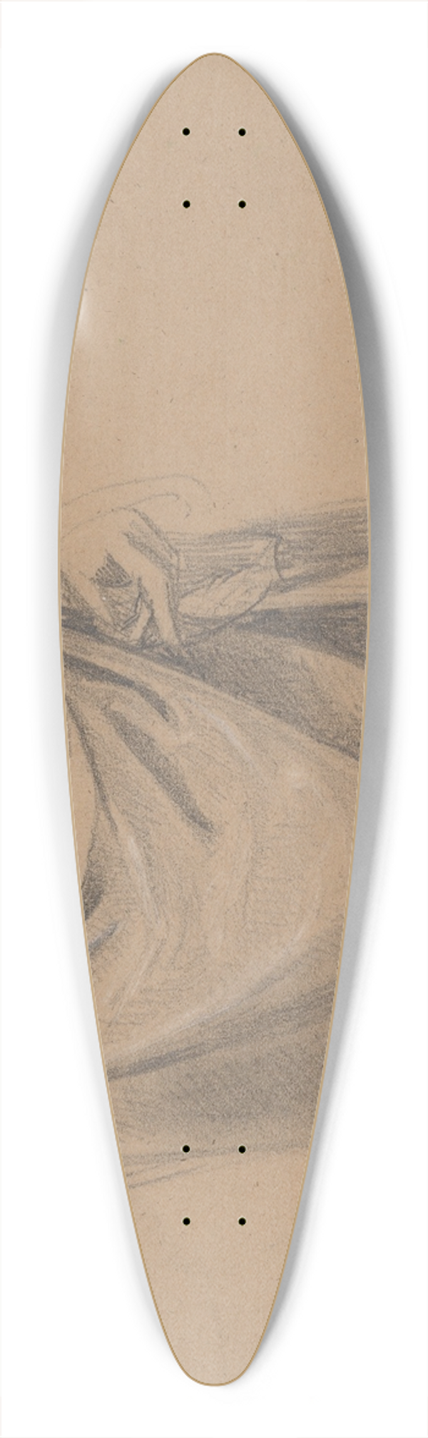 Jzef Simmler - Studium fragmentu szaty ksicia Jana Finlandzkiego do obrazu Katarzyna Jagiellonka w wizieniu w Gripsholmie 39.3 inch art pintail longboard deck