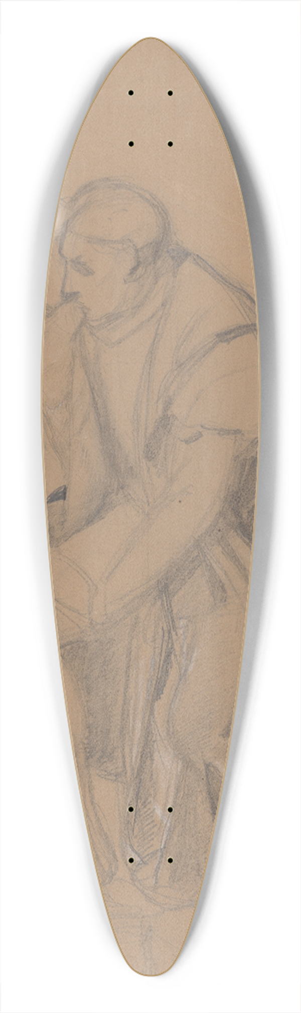 Jzef Simmler - Study of the king figure for the painting Death of Barbara Radziwi 39.3 inch art pintail longboard deck