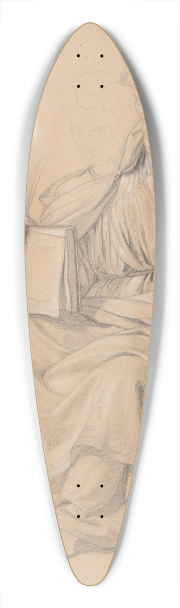 Jzef Simmler - Study of the Prophet Isaiahs robes for the painting The Immaculate Conception of the Blessed Virgin Mary 39.3 inch art pintail longboard deck