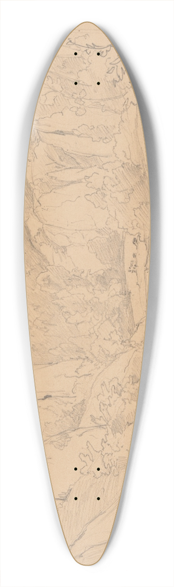 Jzef Simmler - View of the Prdnik Valley near Ojcw 39.3 inch art pintail longboard deck