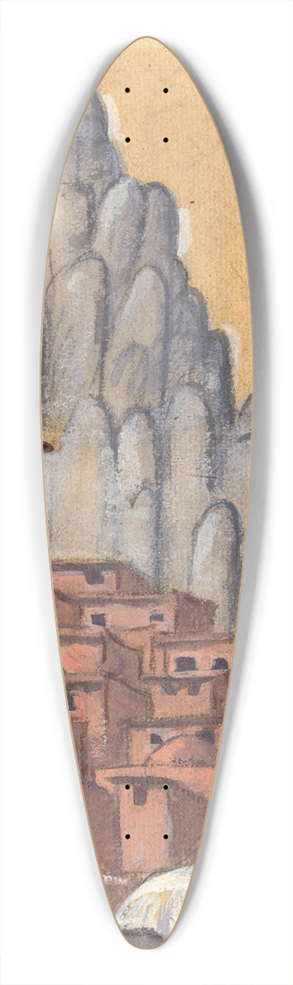 Jzeps Grosvalds - Kurds on the Roof 39.3 inch art pintail longboard deck