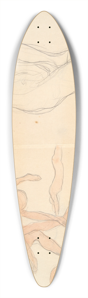 Kahlil Gibran - Figure Studies 39.3 inch art pintail longboard deck