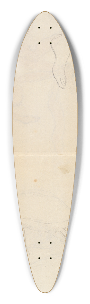 Kahlil Gibran - Tree and Anatomy Studies 39.3 inch art pintail longboard deck