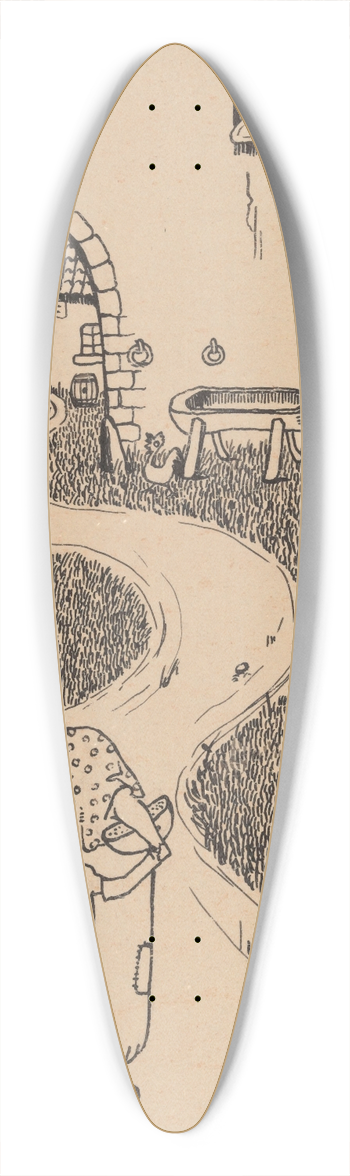 Karel Collens - Book Illustration 39.3 inch art pintail longboard deck