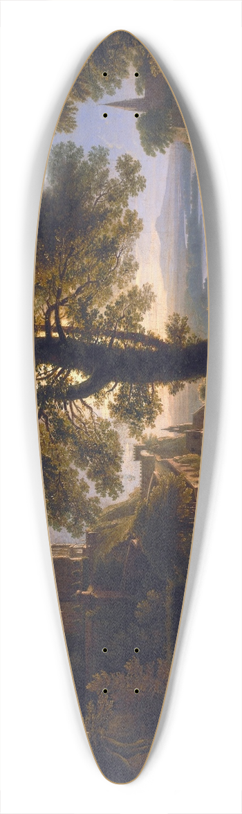 Karl Friedrich Schinkel - Castle by the River 39.3 inch art pintail longboard deck