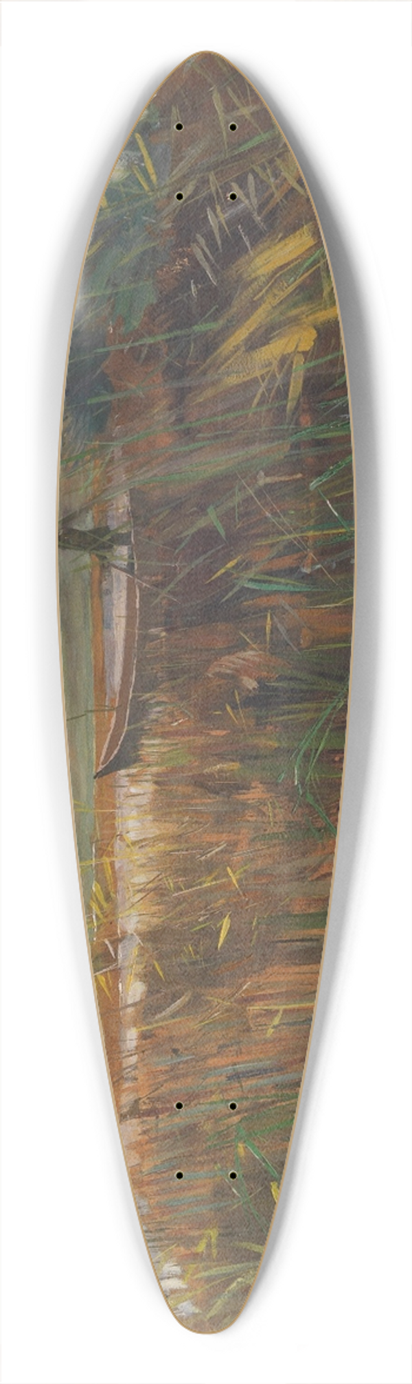 Karl Hagemeister - Mrkische Seenlandschaft mit Entenjger im Kahn stehend 39.3 inch art pintail longboard deck