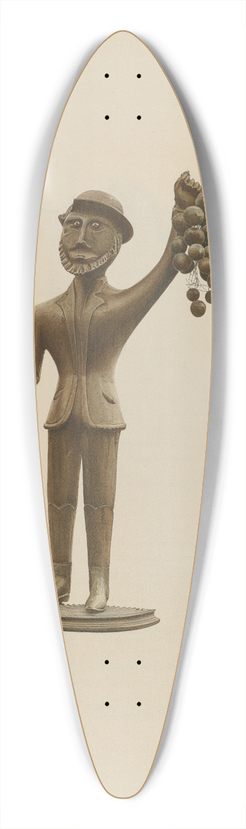 Karl J. Hentz - Tavern Sign Figure 39.3 inch art pintail longboard deck