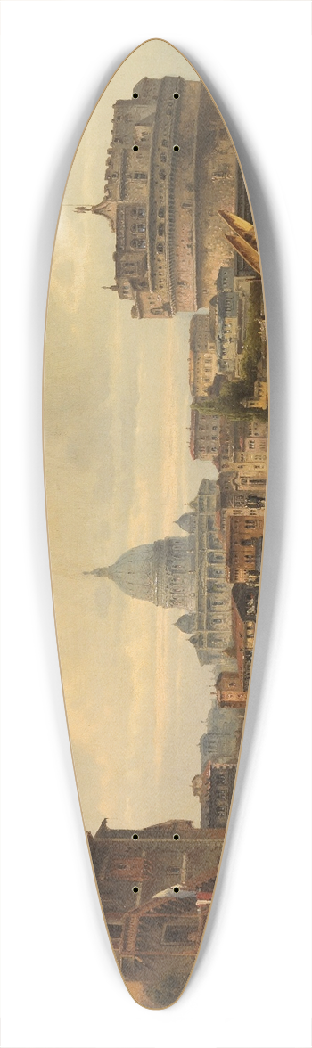 Karl Kaufmann - Ansicht von Rom mit St. Peter und Engelsburg 39.3 inch art pintail longboard deck
