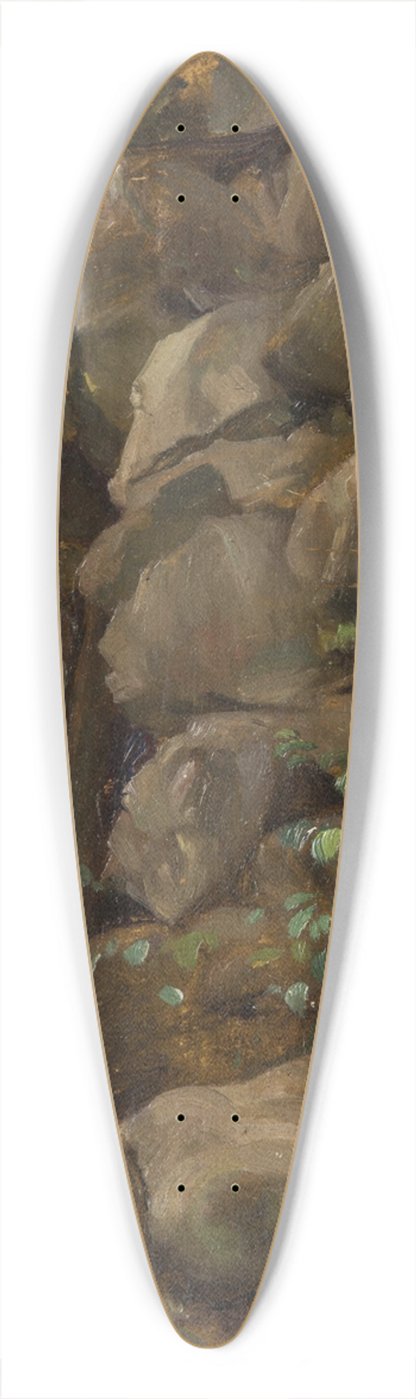 Karl Maria Thuma - Study of Stones 39.3 inch art pintail longboard deck
