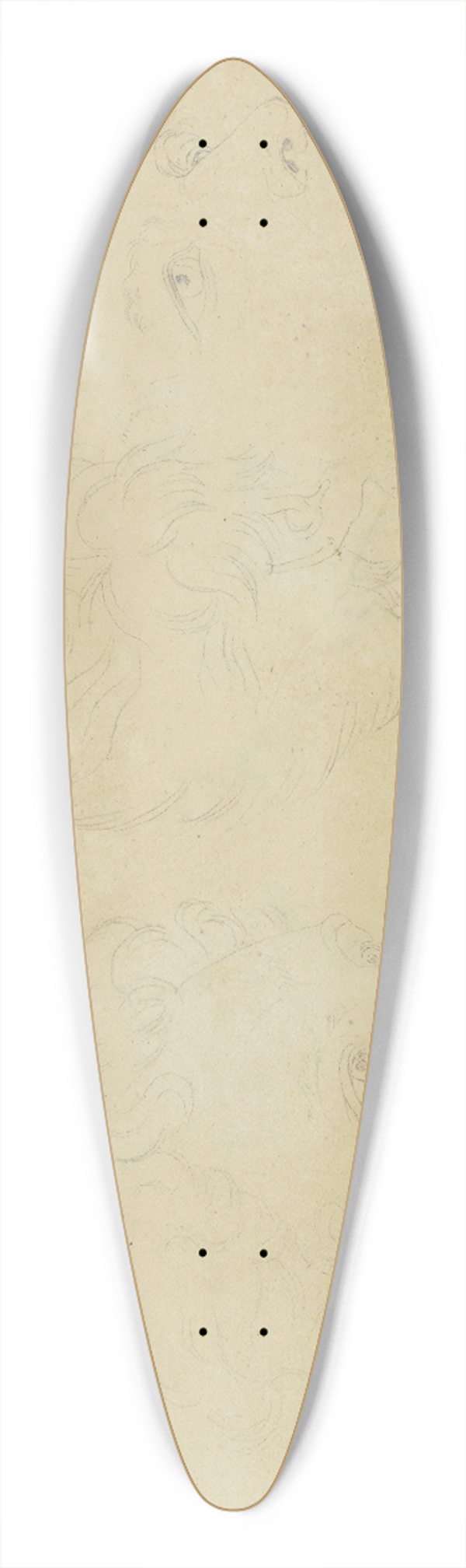 Karl Sandhaas - Bildnisse der Herren Hyant und Koch aus Kopenhagen 39.3 inch art pintail longboard deck