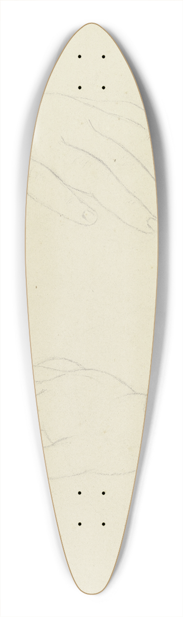 Karl Sandhaas - Two resting hands 39.3 inch art pintail longboard deck
