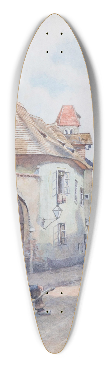 Karl Schnorpfeil - Drnstein Gassenszene 39.3 inch art pintail longboard deck