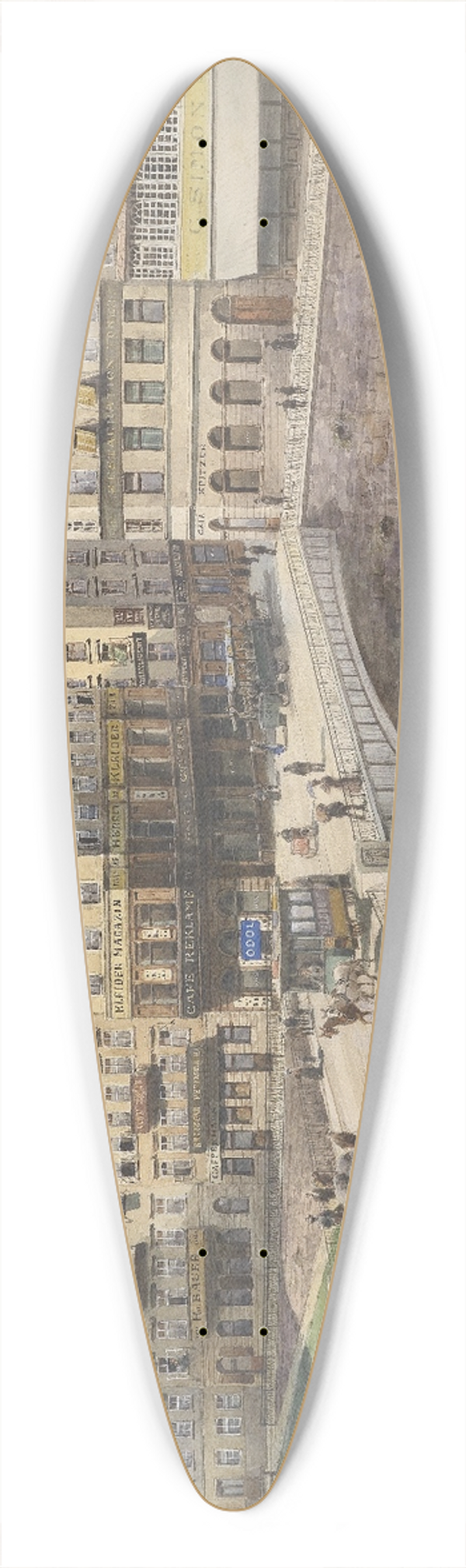 Karl Wenzel Zajicek - Blick ber den Donaukanal 39.3 inch art pintail longboard deck