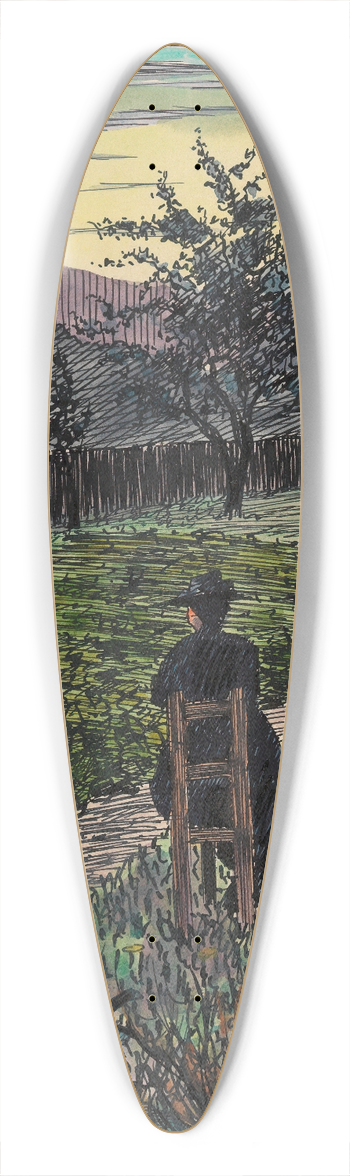 Karl Wiener - Abend im Garten 39.3 inch art pintail longboard deck
