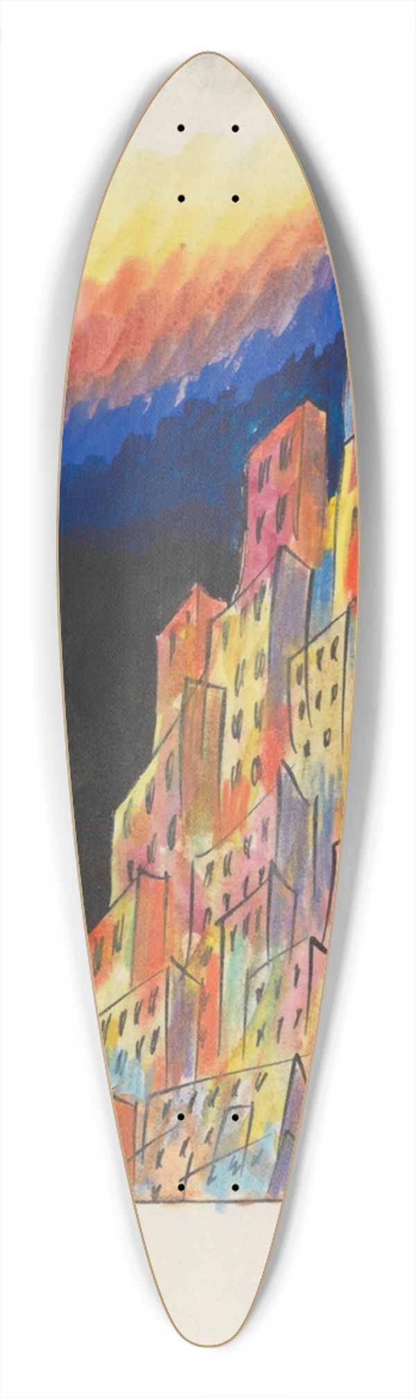 Karl Wiener - Bunte Stadt, Graz 39.3 inch art pintail longboard deck