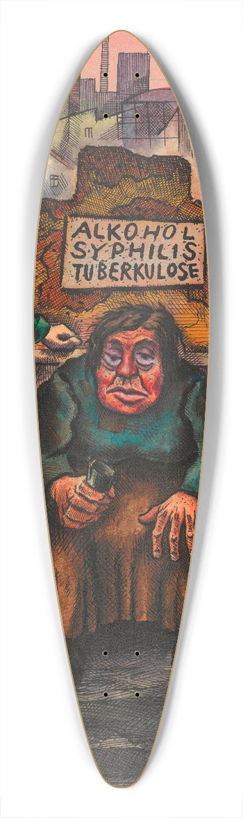 Karl Wiener - Die drei Volksseuchen 39.3 inch art pintail longboard deck
