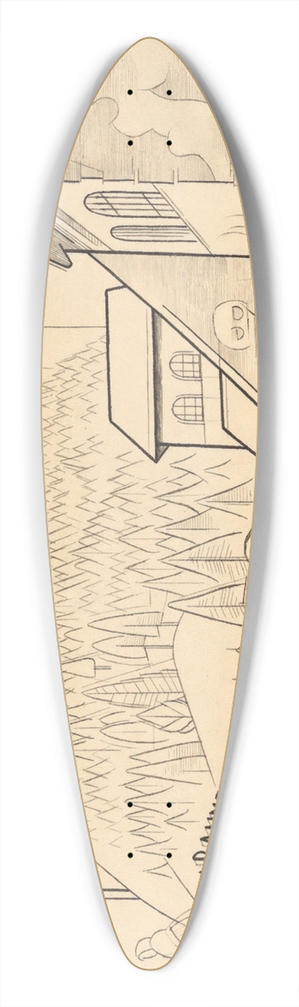 Karl Wiener - Erinnerung an Judenburg 39.3 inch art pintail longboard deck
