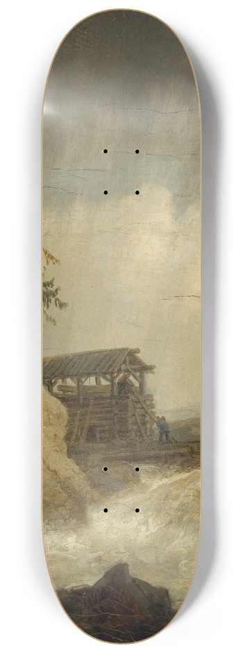 Christian Ezdorf - Nordic Landscape with a Waterfall 8.25 inch art skate deck