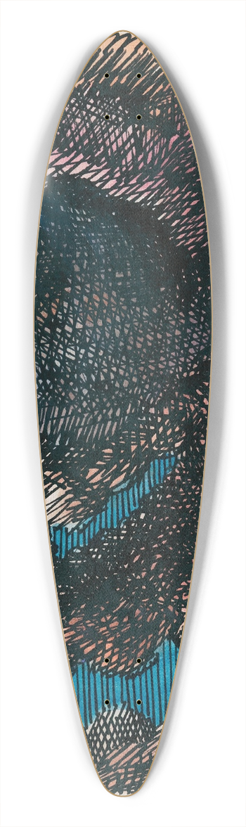 Karl Wiener - Gewitter 39.3 inch art pintail longboard deck