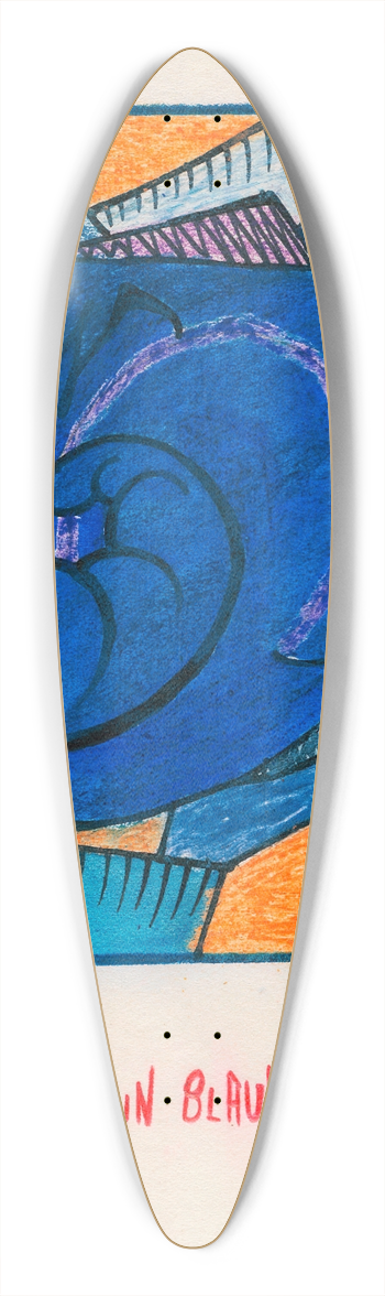 Karl Wiener - Komposition in Blau 39.3 inch art pintail longboard deck