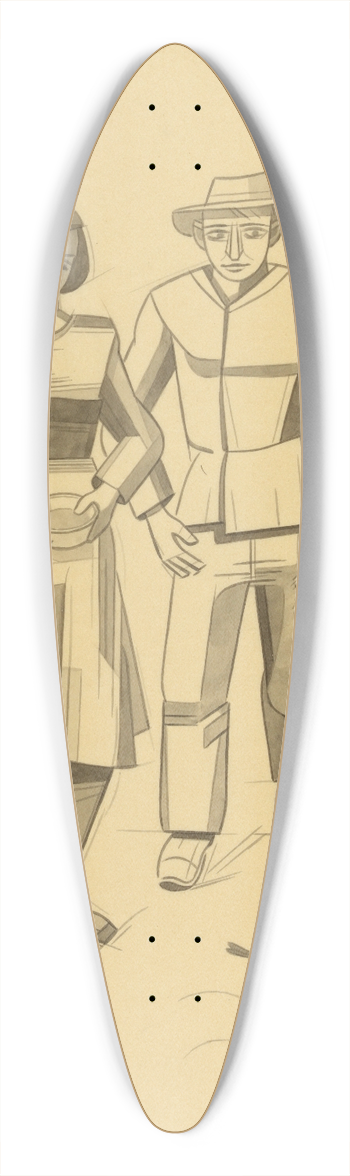 Karl Wiener - Lndliches Idyll 39.3 inch art pintail longboard deck