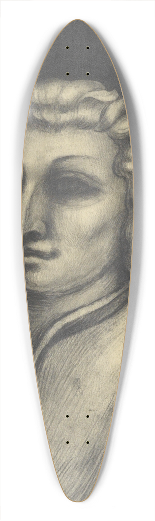 Karl Wiener - Ohne Titel (weibliches Portrt) 39.3 inch art pintail longboard deck