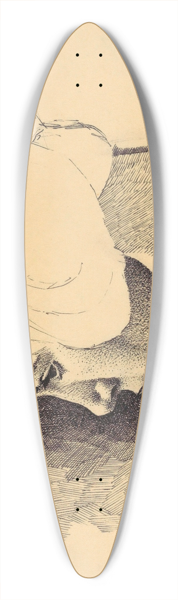 Karl Wiener - Portrt III 39.3 inch art pintail longboard deck