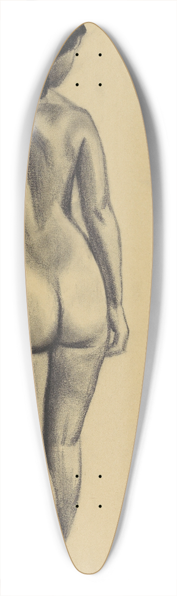 Karl Wiener - weiblicher Akt II 39.3 inch art pintail longboard deck