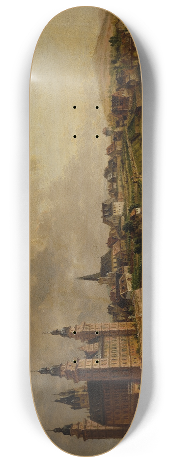 Christian Georg Schtz the elder - View of Aschaffenburg 8.25 inch art skate deck