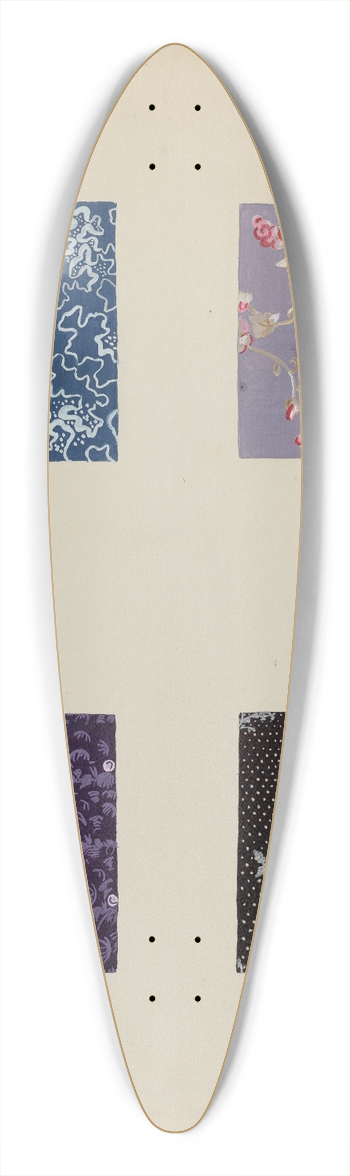 Katherine Hastings - Materials from Patchwork Quilt 39.3 inch art pintail longboard deck