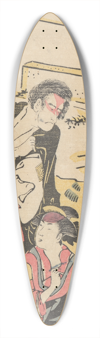 Katsukawa Shunch - Man Standing and Women Seated 39.3 inch art pintail longboard deck