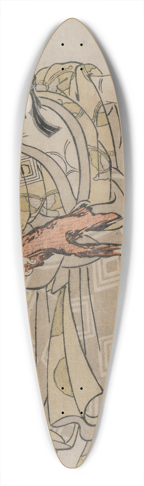Katsukawa Shunk - Ichikawa Monnosuke II as Soga no Goro 39.3 inch art pintail longboard deck
