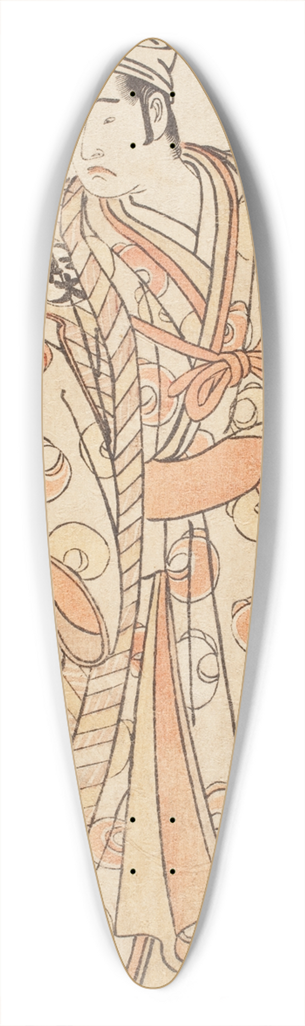 Katsukawa Shunsh - Band Mitsugor I as the Spirit of an Egret Disguised as Cotton Maker Megamagosabur 39.3 inch art pintail longboard deck