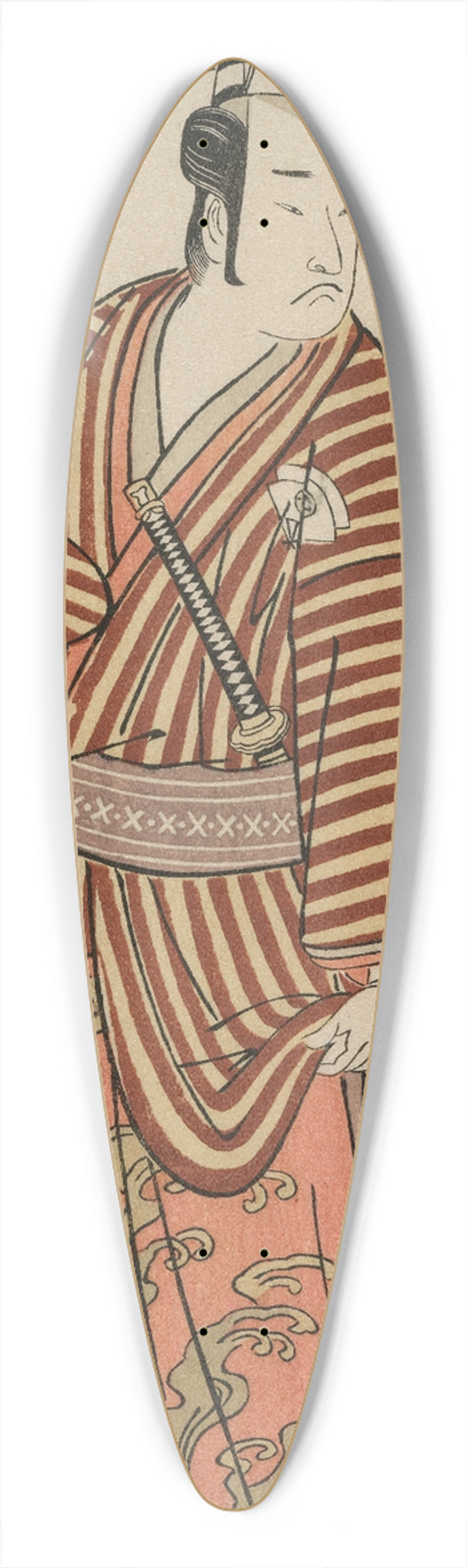 Katsukawa Shunsh - Onoe Matsusuke as a Townsman in a Striped Robe 39.3 inch art pintail longboard deck