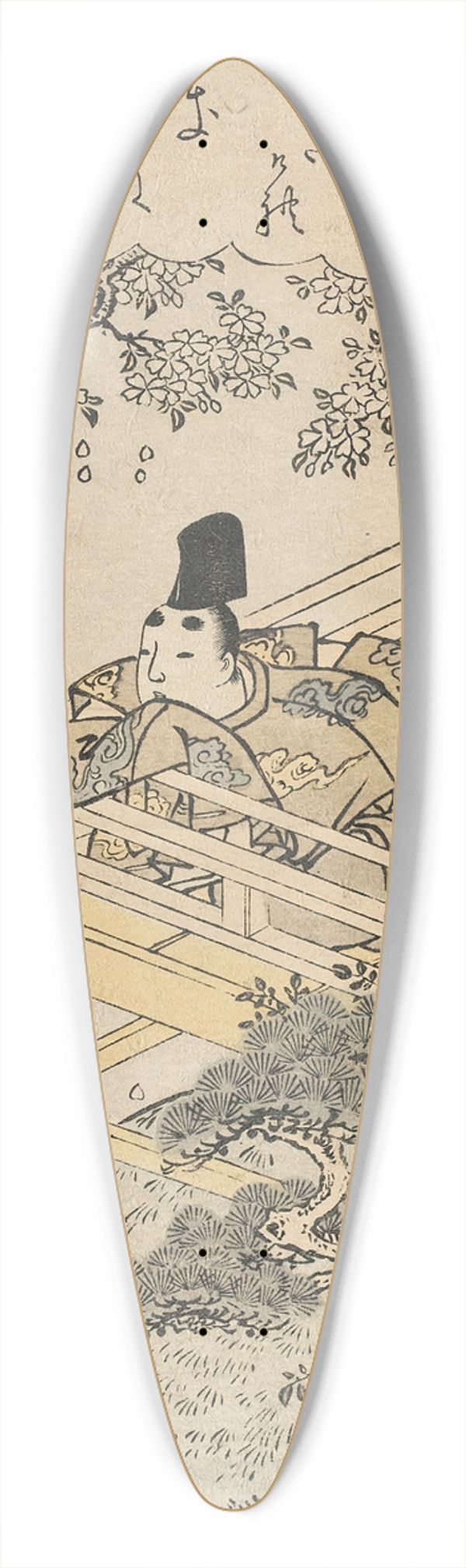 Katsukawa Shunsh - The Syllable Ma 39.3 inch art pintail longboard deck