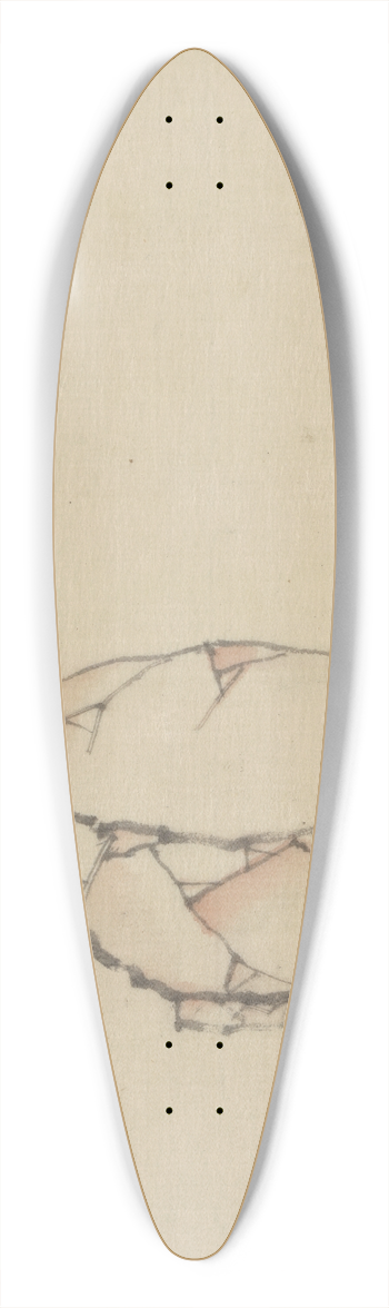 Katsushika Hokusai - A bowl with a spoon 39.3 inch art pintail longboard deck
