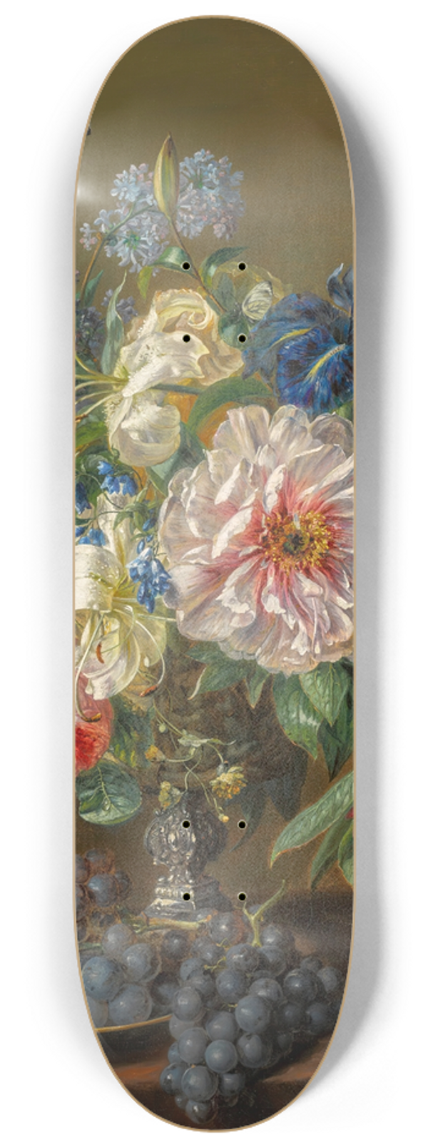 Adriana Haanen - Still-life with peonies, roses, tulips and ranunculus 8.25 inch art skate deck