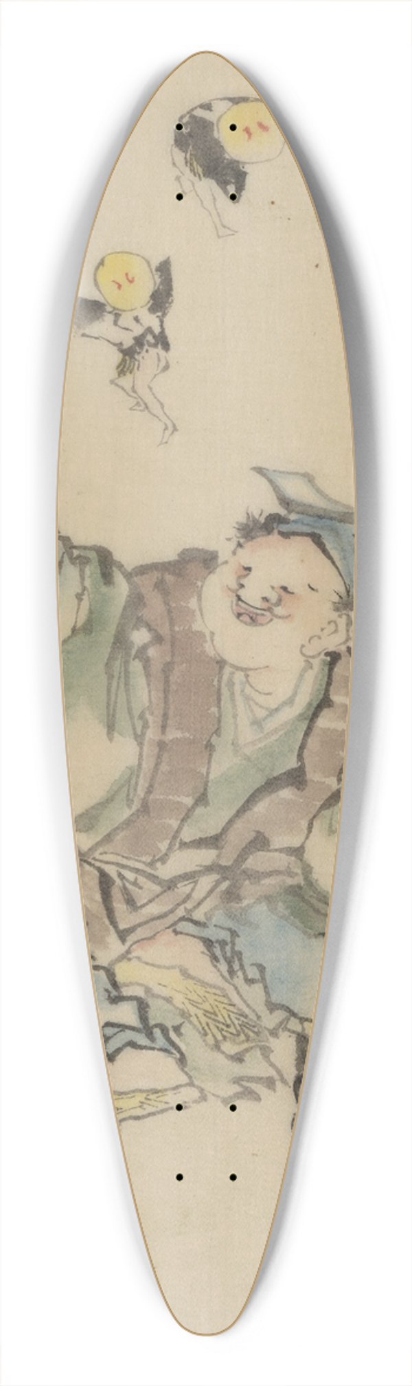Katsushika Hokusai - A man, sitting on the ground 39.3 inch art pintail longboard deck
