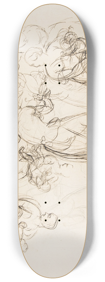 Christian Gottlieb Schick - Sketch for the Judgment of Solomon 8.25 inch art skate deck