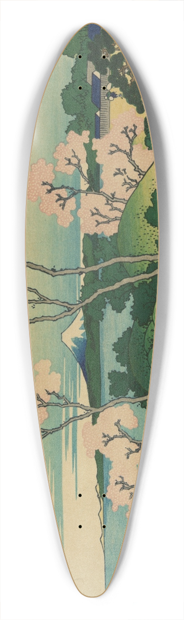Katsushika Hokusai - Goten-yama hill, Shinagawa on the Tkaid 39.3 inch art pintail longboard deck