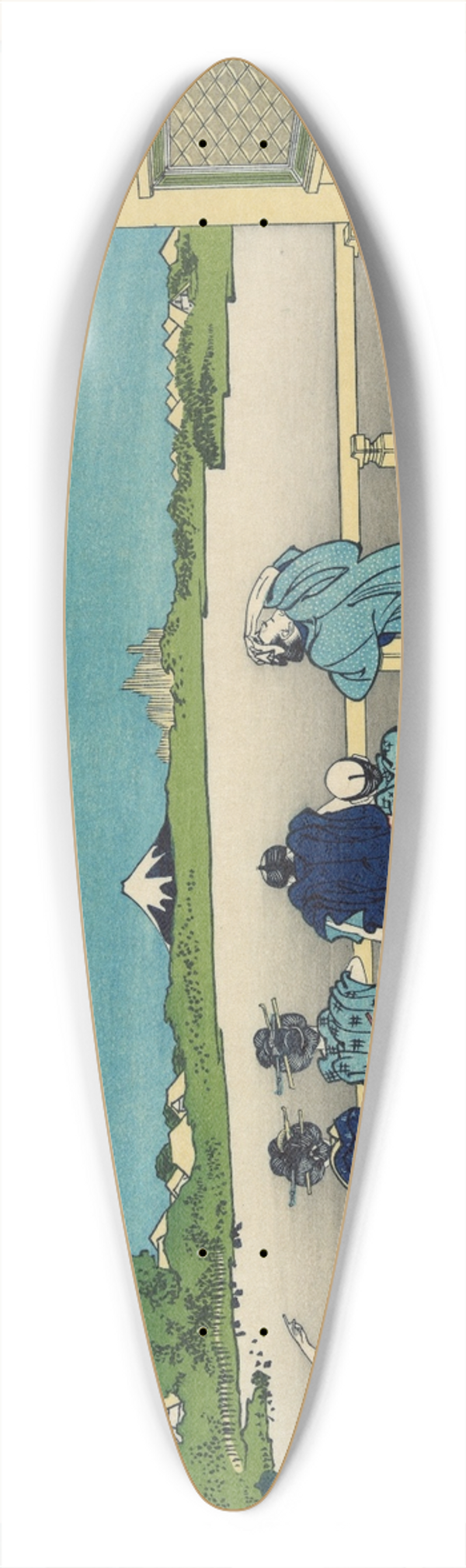 Katsushika Hokusai - Sazai Hall, Temple of Five Hundred Rankan 39.3 inch art pintail longboard deck