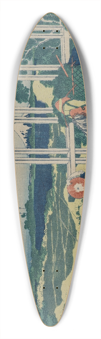 Katsushika Hokusai - The Weir at Senju in Musashi Province (from the series Thirty-six Views of Mt. Fuji) 39.3 inch art pintail longboard deck