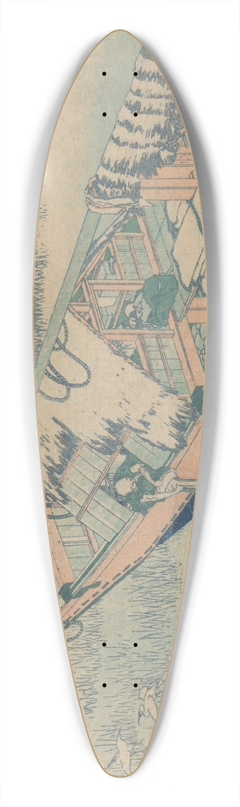 Katsushika Hokusai - Ushibori in Hitachi Province (Jsh Ushibori) 39.3 inch art pintail longboard deck